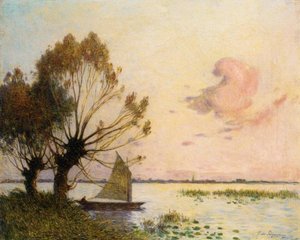 Sailboat On The Grande Briere Marsh — Ferdinand Du Puigaudeau