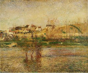 Flood In Pontoise. — Camille Pissarro, Impressionist Landscape