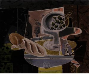 Still Life With Bread — Georges Braque, Cubist Still Life