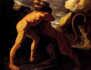 Lucha De Hércules Con El León De Nemea — Francisco De Zurbarán, Baroque