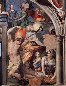 Gathering Of The Manna — Agnolo Bronzino, Mannerist Painting