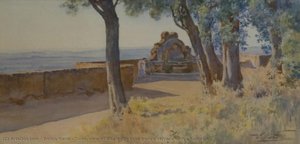 Tivoli, View Of Villa D'este From A Terrace With A Fountain — Enrico Nardi