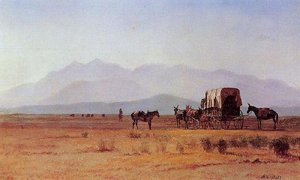 Surveyor's Wagon In The Rockies — Albert Bierstadt