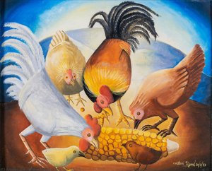 Chickens (en Mangeant Du Maiz) — Wilson Biguad