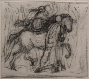 Man Leading Woman And Child On A Horse — Edward Coley Burne-jones, Pre-raphaelite Brotherhood