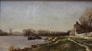 Bords de Seine, bateaux et laveuse