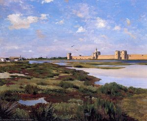 Aigues-mortes — Frédéric Bazille, Impressionism