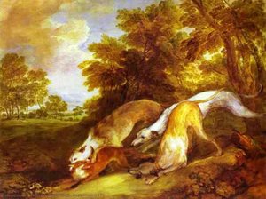 Perros Persiguiendo A Un Zorro — Thomas Gainsborough