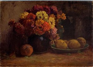Fruit And Flowers — トーマス・クレメント・スティール, Impressionism