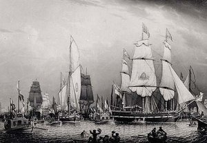 View Of The Royal Barges And Yacht, (painting) — Robert W. Salmon