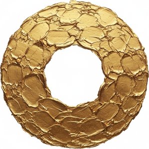Goldvergoldeter Halo: Eine Monumentale Studie In Skulpturalem Impasto Und Strahlender Textur — Laurent Vionnet