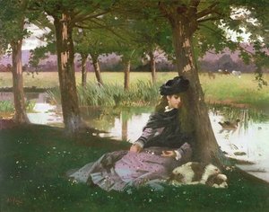 An Afternoon By A River With A King Charles Spaniel — Alexander Mark Rossi