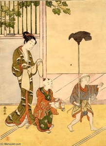 Mother And Children — Suzuki Harunobu, Ukiyo-e