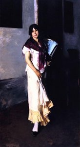 Full-length Study Of A Venetian Model (also Known As Lady With A Fan) — John Singer Sargent