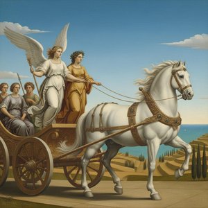 The Celestial Ascent: A Sovereign Procession In Gold And Azure — Marc Duvallier