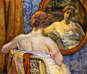 Woman At A Mirror — Theo Van Rysselberghe, Pointillist Impressionism