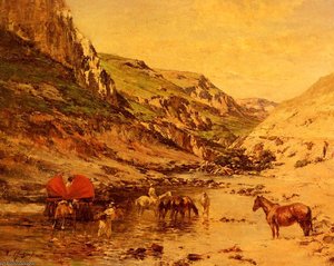 Arabs resting in a gorge