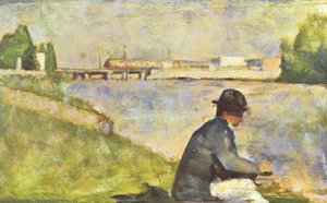 Sitzender Mann. Studie Für ''badende In Asnières'' — Georges Pierre Seurat, Impressionistische Präzision