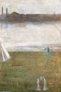 Japanese Figures On Chelsea Embankment — Walter Greaves