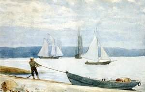 Pulling The Dory — Winslow Homer