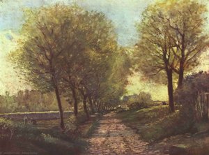 Avenue Of Trees In A Small Town — Alfred Sisley, Impressionism