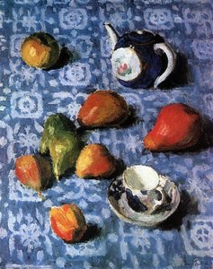Pears On A Blue Tablecloth — Igor Emmanuilovich Grabar