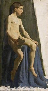 Seated Nude With A Book — John Arthur Machray Hay