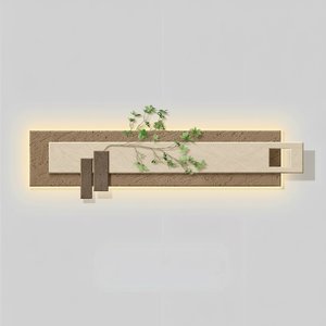 Layered Stone & Wood Wall Art With Integrated Led Lighting, Modern Art Decorative Wall Panel This Layered Ab