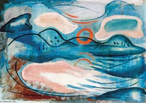 Hilly Landscape With Sundisc — Jeno Gadanyi