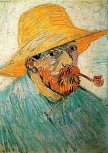 Self Portrait With Pipe And Straw Hat — Vincent Willem Van Gogh, Post-impressionism