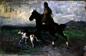 Rider with Greyhounds