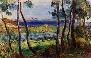 Pines In The Vicinity Of Cagnes — Pierre-auguste Renoir, Impressionist Landscape