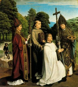 Canon Bernardinus De Salviatis And Three Saints — Gerard David