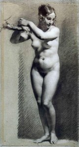Drawing Of Female Nude With Charcoal And Chalk — Pierre-paul Prud'hon, Neo Classicism