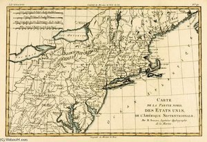 North-east Coast Of America, From 'atlas De Toutes Les Parties Connues Du Globe Terrestre' By Guilla — Rigobert Bonne (charles Marie Rigobert Bonne)