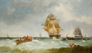 Homeward Bound, J. D. Clink's Famous Three-masted Barque Oimara Entering The Thames — John Callow