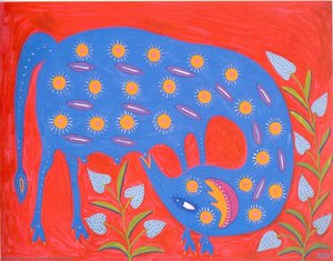 Long-necked And Itching — Maria Primachenko, Naive Art / Primitivism