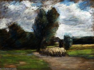 Landschaft Mit Schafherde — Max Liebermann