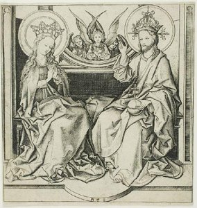 Chirst Blessing The Virgin — Martin Schongauer