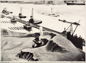 River Traffic — Louis Lozowick