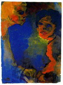 Two Women Against A Blue Sky — Emile Nolde, Expressionism