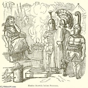 Mucius Scaevola Before Porsenna — John Leech, Historical Illustration