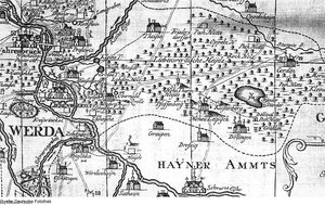 Karte Der Ämter Liebenwerda Und Schlieben Von Petrus — Pieter Schenck