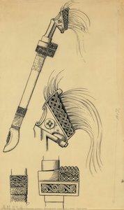 Ethnographic drawing of a Saber, Timor-Leste