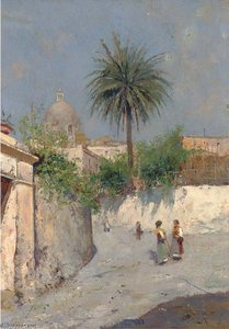 Maids Conversing In A Street, Possibly Rome