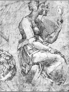 Study Of A Seated Woman — Michelangelo Buonarroti, High Renaissance