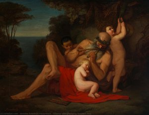 Silenus With Sleeping Bacchus Boy — Anselm Fridrihoj Feuerbah, Romanticism