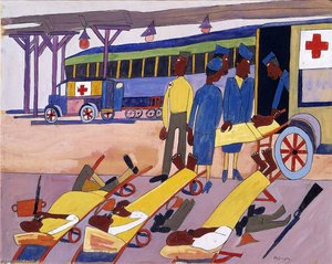 Station Stop, Red Cross Ambulance — William H. Johnson
