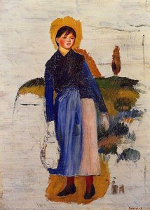 Mädchen Mit Roten Strümpfen — Pierre-auguste Renoir, Impressionism