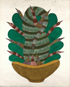 Mother-bird With Offspring — Rajendra Shyam